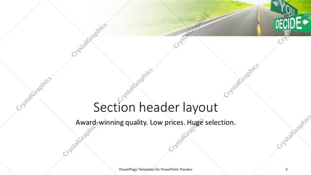 Section Header presentation slide layout
