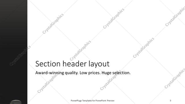 Section Header presentation slide layout