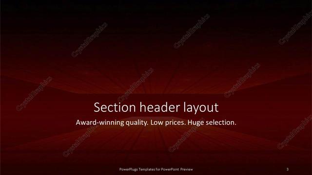 Section Header presentation slide layout