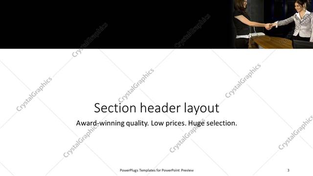 Section Header presentation slide layout