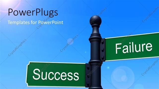  Presentation with failure - Two street signs with sunlight and bluish background
