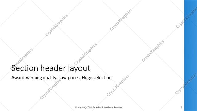 Section Header presentation slide layout