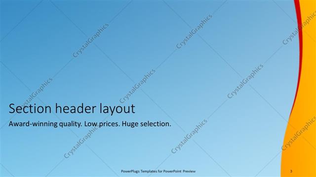 Section Header presentation slide layout