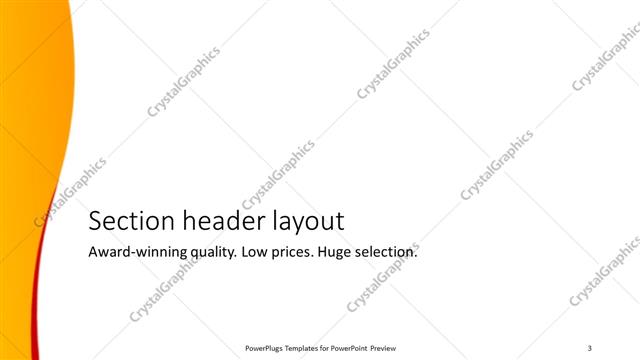 Section Header presentation slide layout