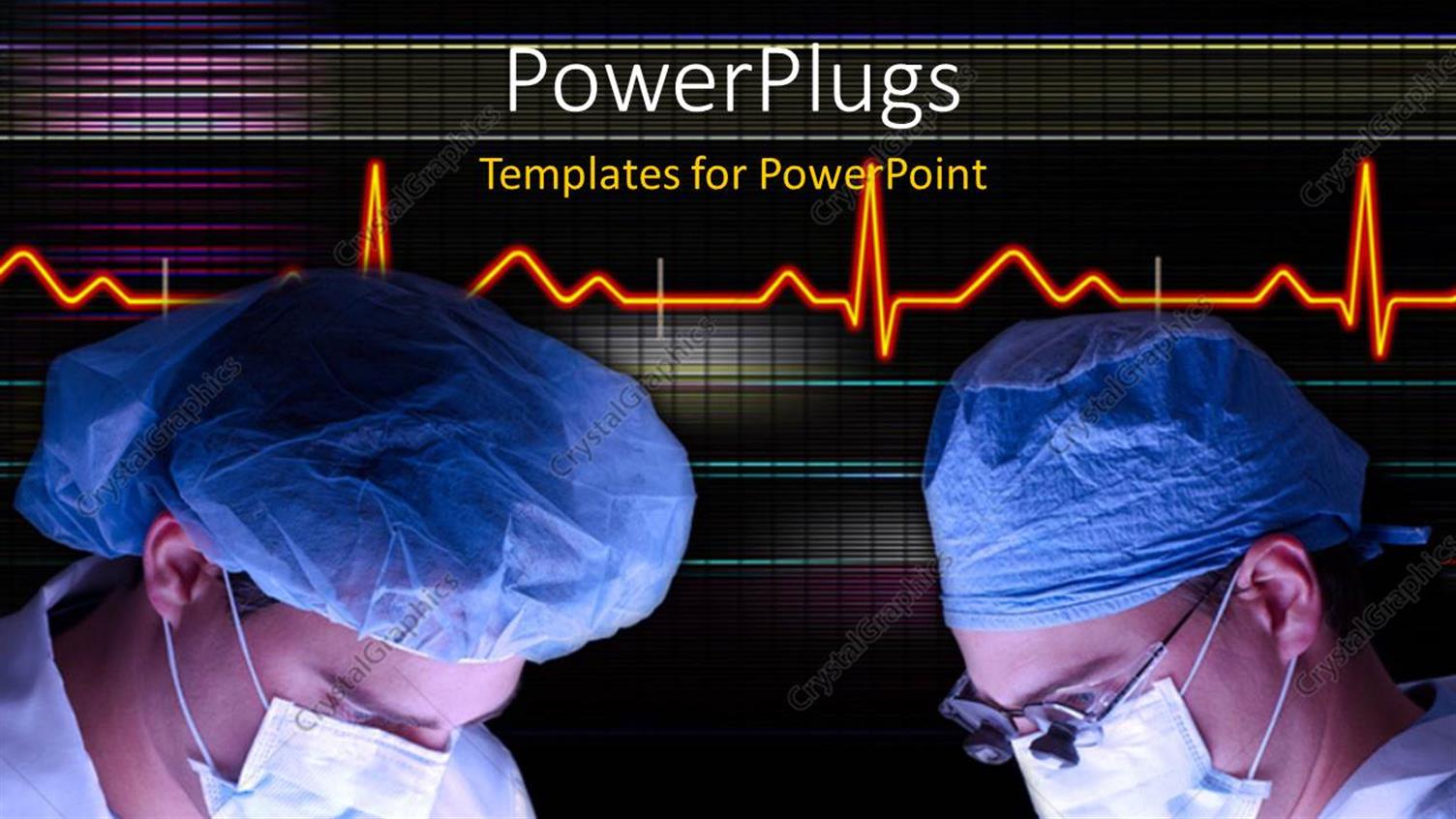 Featuring Two Surgeons with Heartbeat Line in the Background