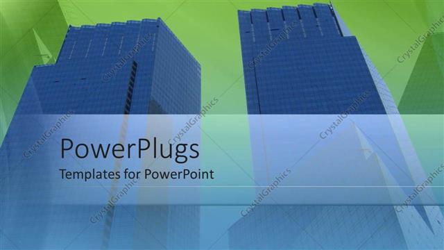  Presentation with tall buildings - Two tall office buildings standing side by side into sky