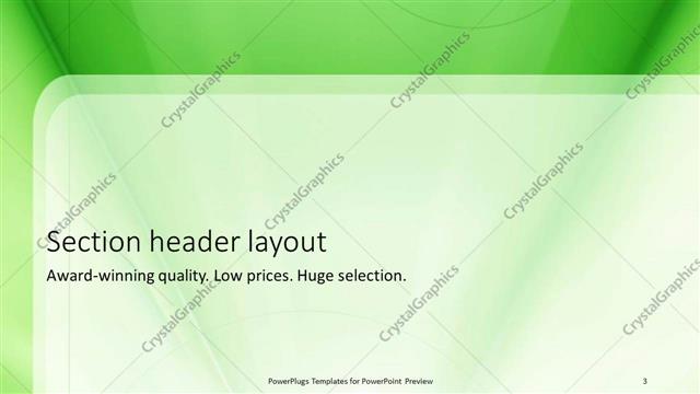 Section Header presentation slide layout