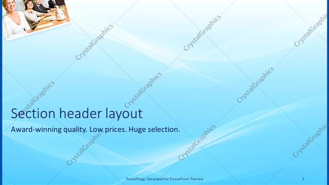 Section Header presentation slide layout