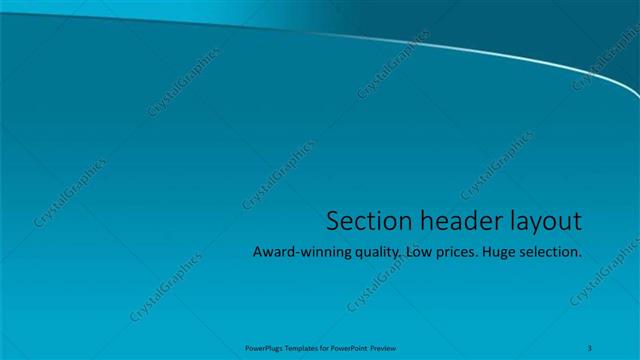Section Header presentation slide layout
