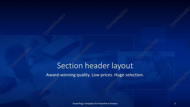 Section Header presentation slide layout