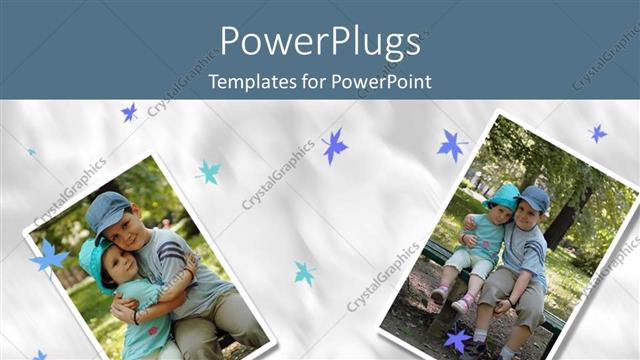  Presentation with tiles - Two tiles with two young kids hugging each other