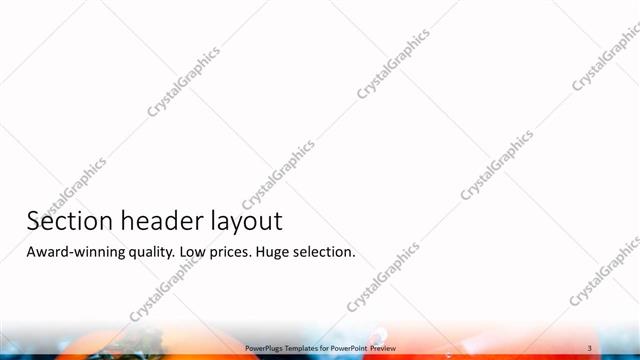 Section Header presentation slide layout