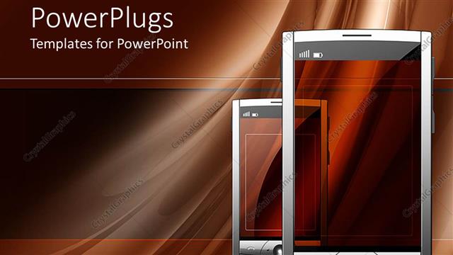  Presentation with touch screen - Two touch screen of mobile devices with different shades of brown in the background