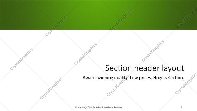 Section Header presentation slide layout