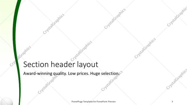 Section Header presentation slide layout