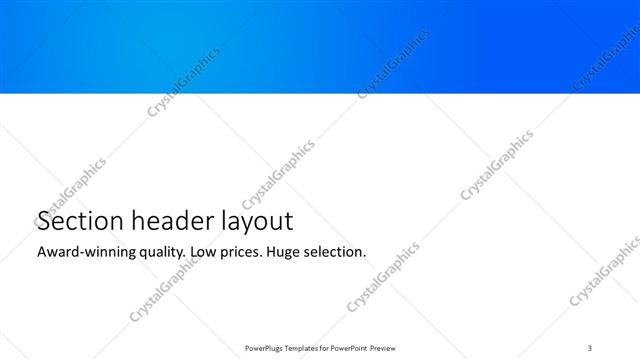Section Header presentation slide layout