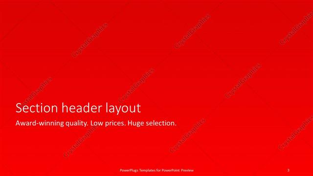 Section Header presentation slide layout