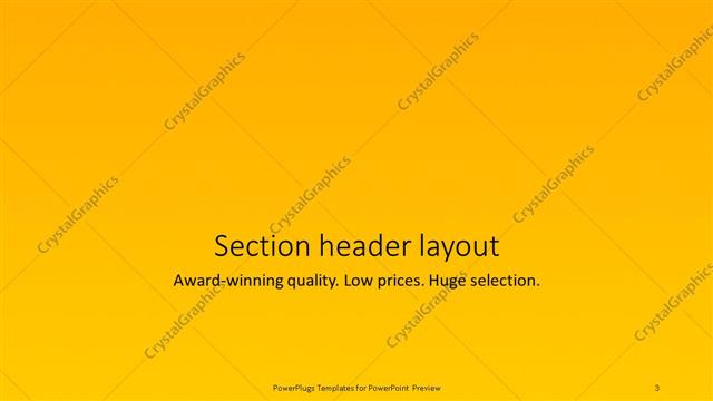 Section Header presentation slide layout