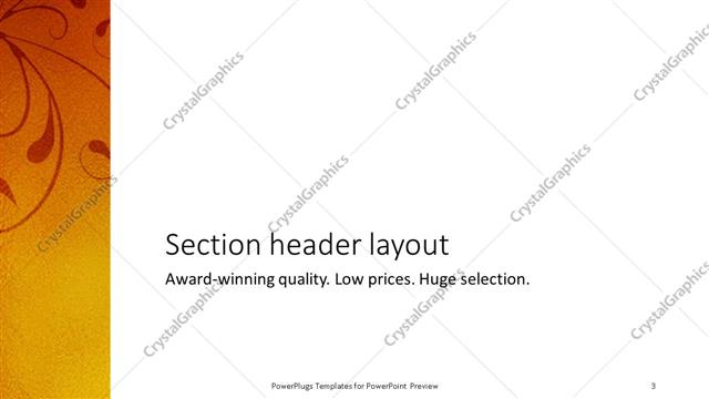 Section Header presentation slide layout