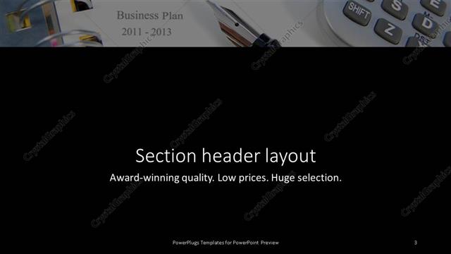 Section Header presentation slide layout