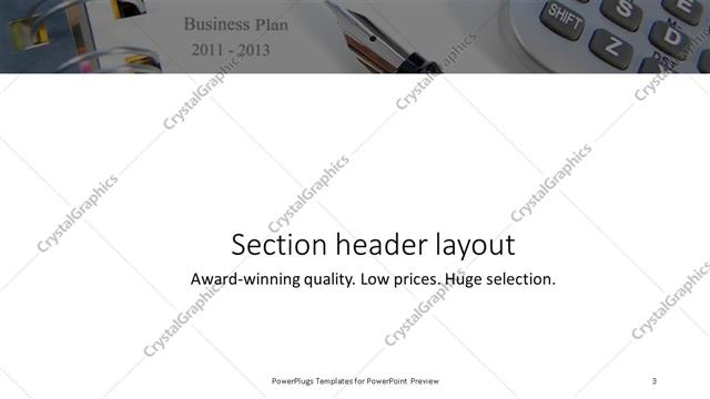 Section Header presentation slide layout