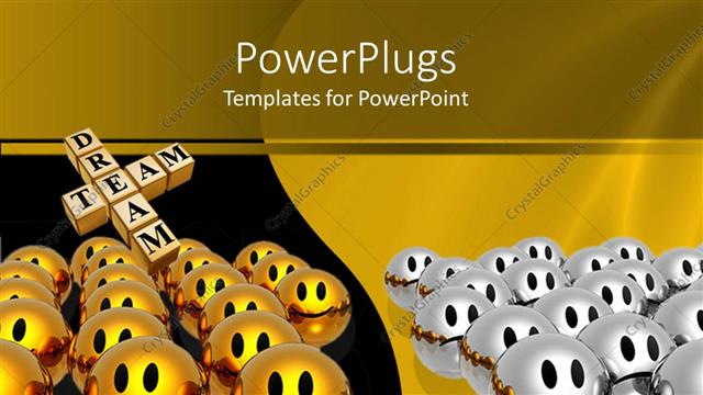 Presentation with black yellow - Two yellow and black tiles with smiling and frowning smileys