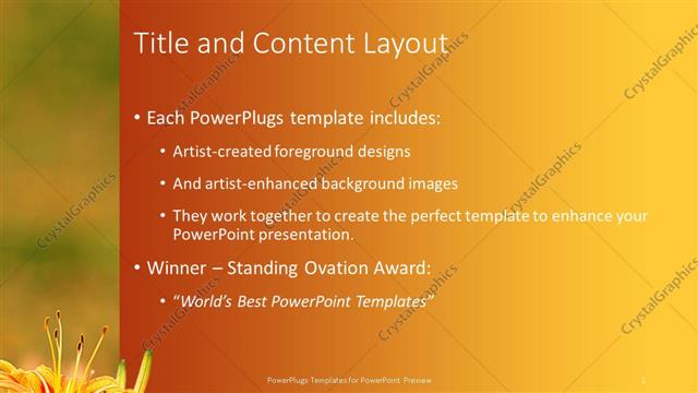 Title and Content presentation slide layout