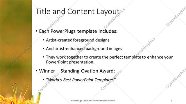 Title and Content presentation slide layout
