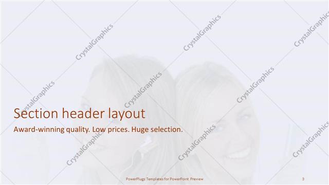 Section Header presentation slide layout