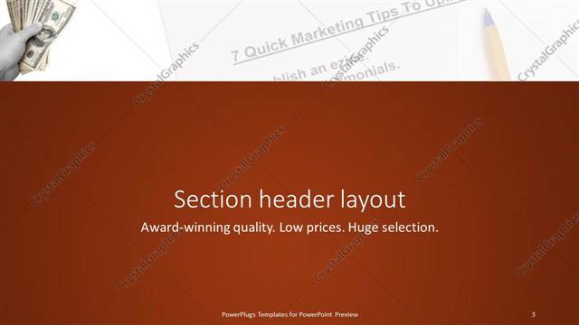 Section Header presentation slide layout