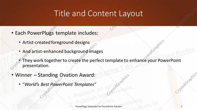 Title and Content presentation slide layout