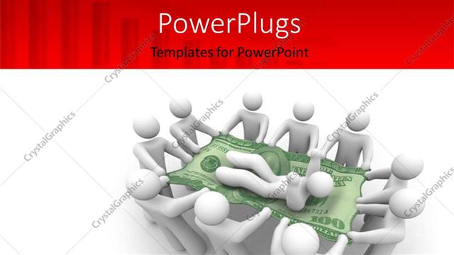  Presentation with financial - A umber of figures holding one on a dollar note