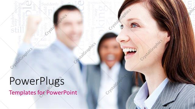  Presentation with leader - A umber of professionals with words in the background