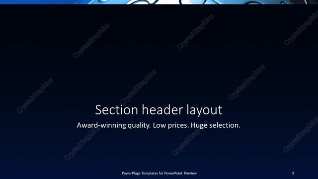 Section Header presentation slide layout