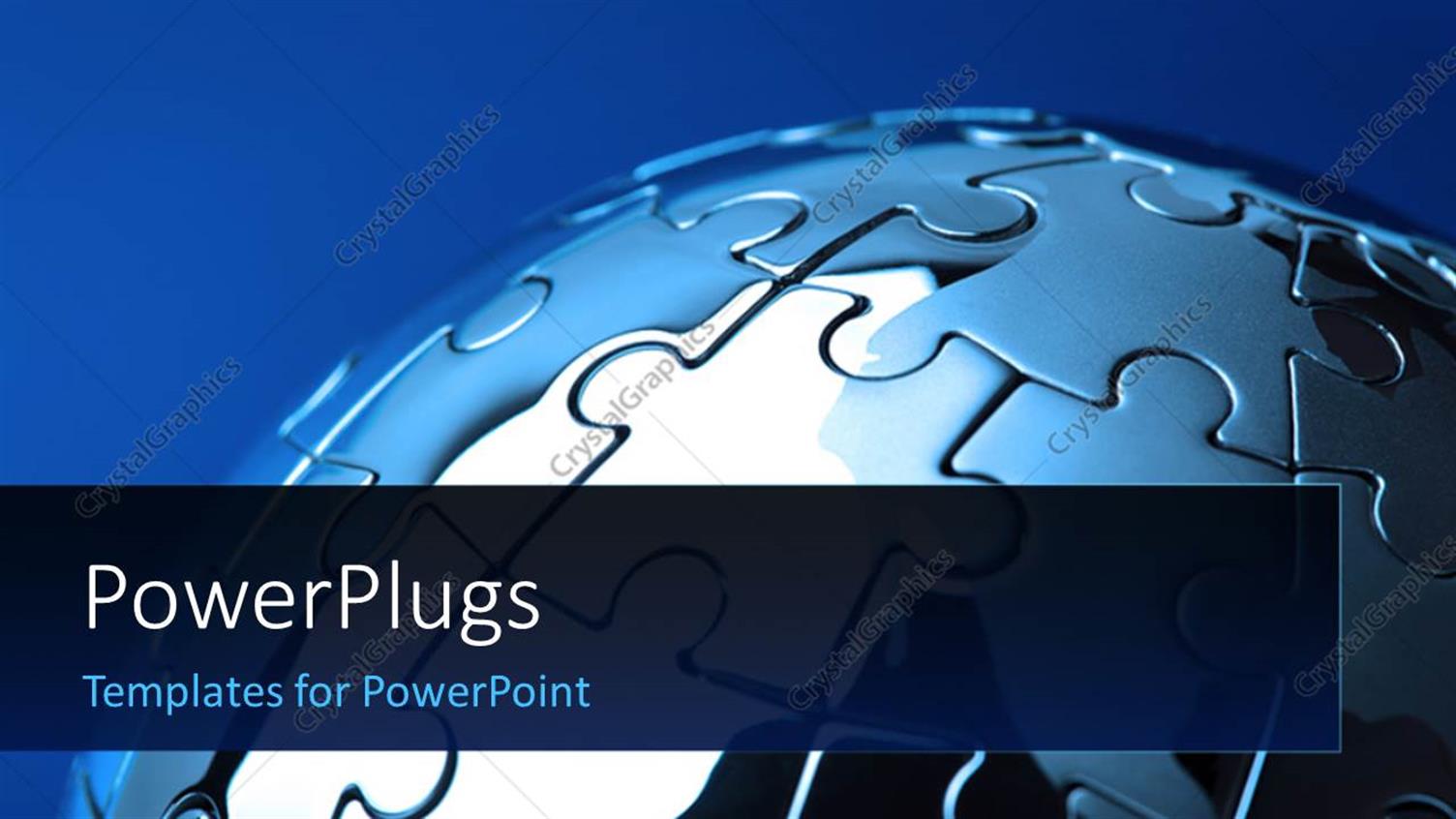 Featuring a Umber of Puzzle Pieces Making the Globe with Bluish Background