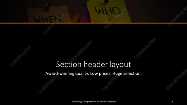 Section Header presentation slide layout