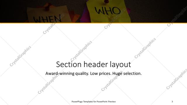 Section Header presentation slide layout