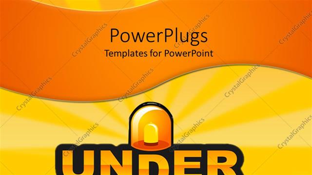  Presentation with under construction - Under construction sign with siren on orange background
