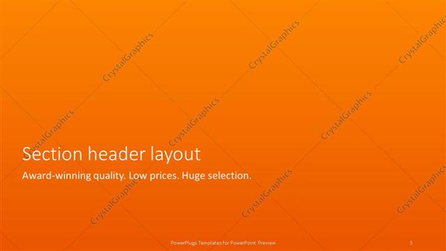 Section Header presentation slide layout