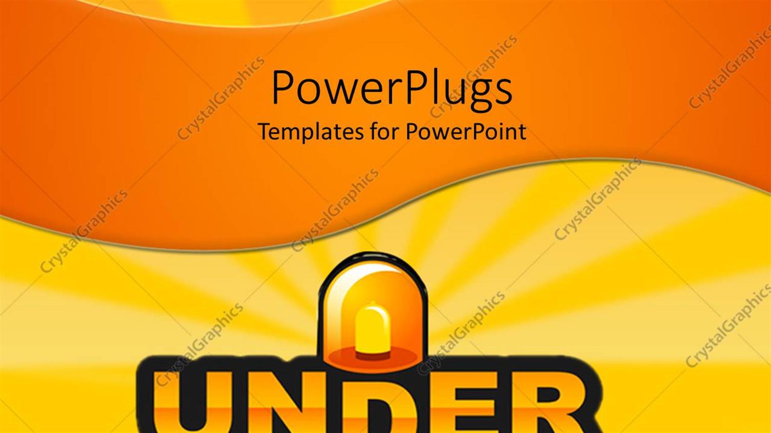 Featuring Under Construction Sign with Siren on Orange Background