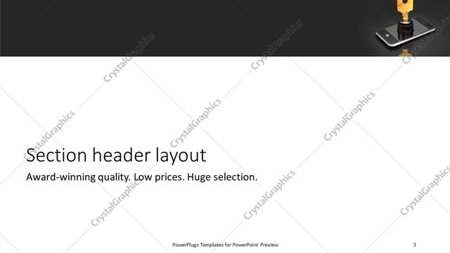 Section Header presentation slide layout