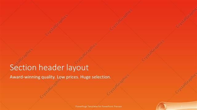 Section Header presentation slide layout