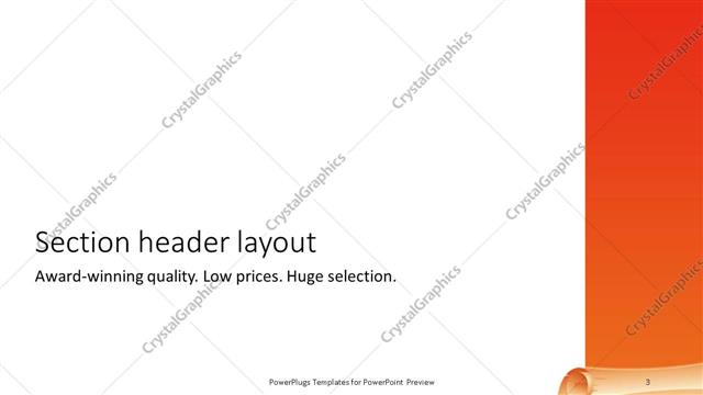 Section Header presentation slide layout