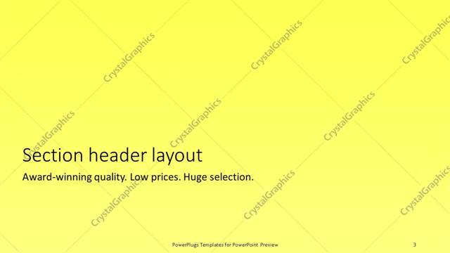 Section Header presentation slide layout