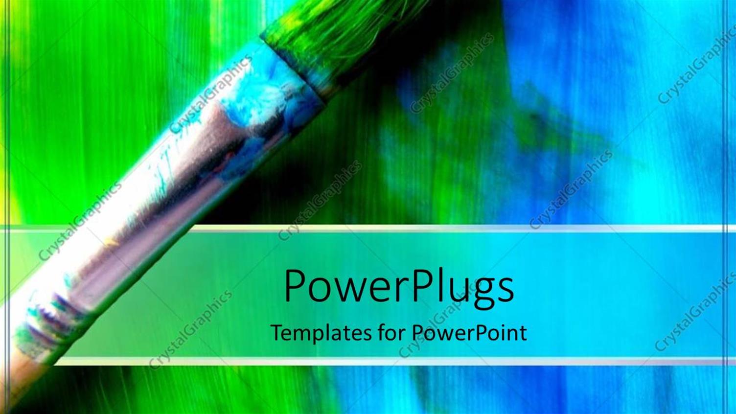 Featuring Used Paint Brush with Green-blue Bristles