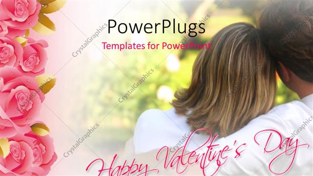  Presentation with valentine - Valentine depiction with couple having fun in park with pink roses