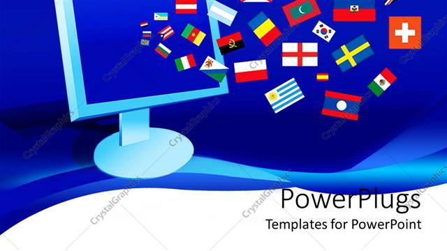  Presentation with world flags - Varioud country flags going inside a screen