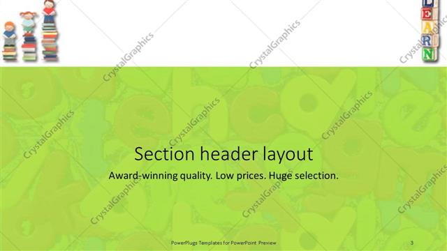 Section Header presentation slide layout