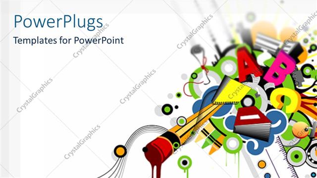  Presentation with colorful - Various colorful alphabets with white background