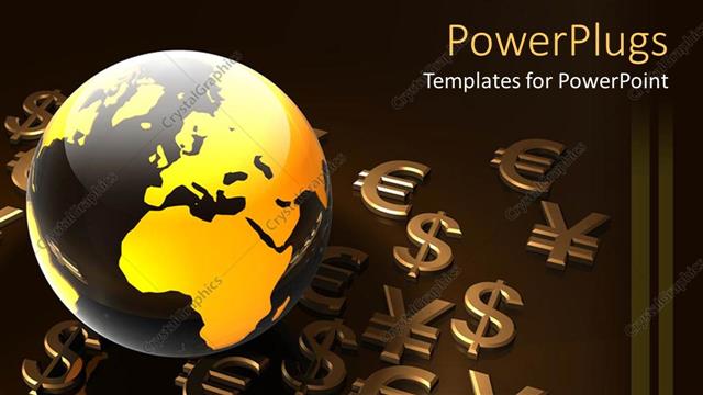  Presentation with world currency - Various currency symbols being placed along with the globe